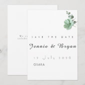 Einfaches elegantes Hochzeitskartendesign (Vorne/Hinten)