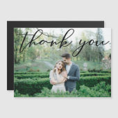 Einfaches elegantes Hochzeitskartentchen Foto Dank Magnetkarte (Vorne/Hinten)