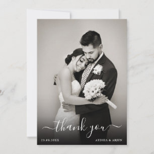 Einfaches elegantes Hochzeitskartentuch Foto Viele Dankeskarte