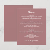 Einfaches, elegantes Hochzeitsmenü der Wüste-Rose (Vorne/Hinten)