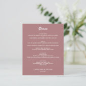 Einfaches, elegantes Hochzeitsmenü der Wüste-Rose (Stehend Vorderseite)
