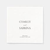 Einfaches elegantes Hochzeitspapier Napkin Serviette (Vorderseite)