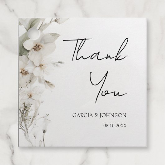 Einfaches elegantes Hochzeitsplatz Geschenkanhänger (Vorderseite)