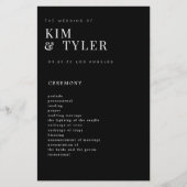 Einfaches elegantes Hochzeitsprogramm (Vorderseite)