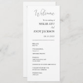 Einfaches elegantes Hochzeitsprogramm (Vorne/Hinten)