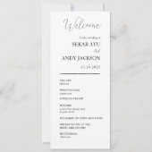 Einfaches elegantes Hochzeitsprogramm (Vorderseite)