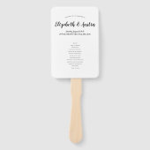 Einfaches elegantes Hochzeitsprogramm Fächer (Vorderseite)