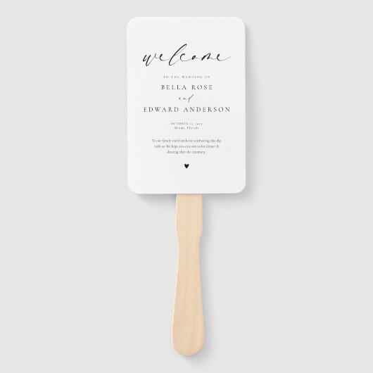 Einfaches elegantes Hochzeitsprogramm Fächer (Vorderseite)