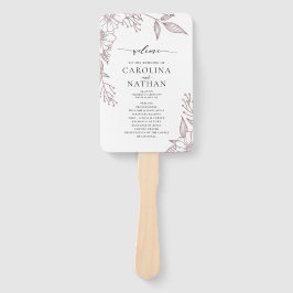 Einfaches elegantes Hochzeitsprogramm für Floral M Fächer