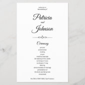 Einfaches elegantes Hochzeitsprogramm in schwarz-w (Vorne)