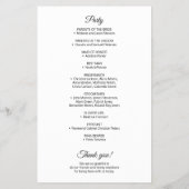Einfaches elegantes Hochzeitsprogramm in schwarz-w (Hinten)