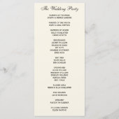 Einfaches elegantes Hochzeitsprogramm Programm (Rückseite)