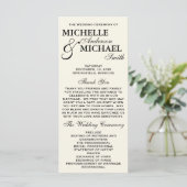 Einfaches elegantes Hochzeitsprogramm Programm (Stehend Vorderseite)