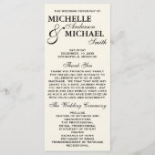 Einfaches elegantes Hochzeitsprogramm Programm (Vorderseite)