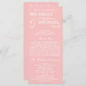 Einfaches elegantes Hochzeitsprogramm Programm (Vorne/Hinten)