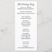 Einfaches elegantes Hochzeitsprogramm Programm (Rückseite)