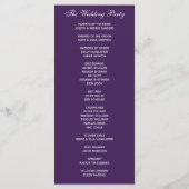 Einfaches elegantes Hochzeitsprogramm Programm (Rückseite)
