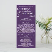 Einfaches elegantes Hochzeitsprogramm Programm (Stehend Vorderseite)