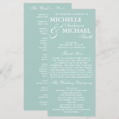 Einfaches elegantes Hochzeitsprogramm Programm (Vorne/Hinten)