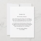 Einfaches elegantes Hochzeitsstift Foto Vielen Dan Dankeskarte (Rückseite)