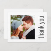 Einfaches elegantes Hochzeitsstil Foto Vielen Dank Dankeskarte (Vorne/Hinten)