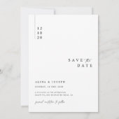 Einfaches elegantes Hochzeitsstil Save the Date Einladung (Rückseite)