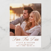 Einfaches elegantes Hochzeitsstil Save the Date Folieneinladung (Vorderseite)