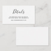 Einfaches elegantes Hochzeitsszenario Mitteilungskarte (Vorne/Hinten)