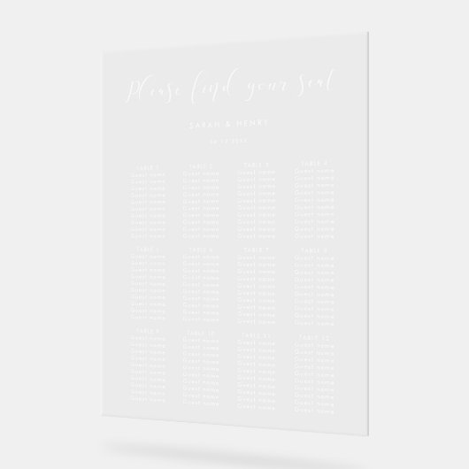 Einfaches elegantes Hochzeitszeichen Acrylschild (Winkel)