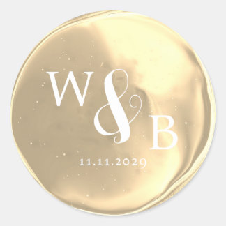 Einfaches elegantes Hochzeitungs-Wachs-Siegel Mit Runder Aufkleber