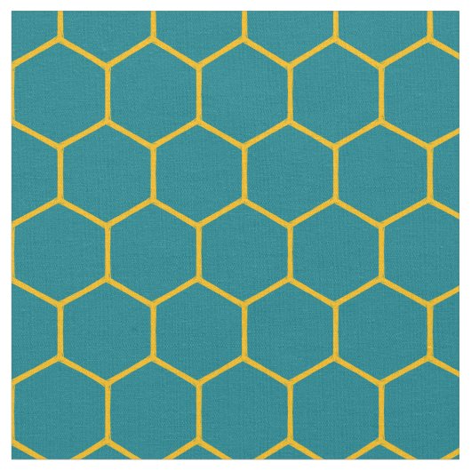 Einfaches elegantes Honeycomb-Muster Abstrakt Aqua Stoff (Nahaufnahme)