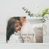 Einfaches elegantes, horizontales Foto Save the Da Save The Date (Stehend Vorderseite)