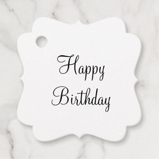 einfaches, elegantes, individuelles Geburtstagsges Geschenkanhänger (Vorderseite)