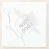 Einfaches, elegantes, individuelles Logo Glasuntersetzer (Rückseite)