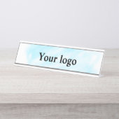 Einfaches, elegantes, individuelles Logo Schreibtischnamensplakette (Vorderseite )