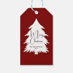 Einfaches Elegantes Kienbaum-Skript Frohe Weihnach Geschenkanhänger