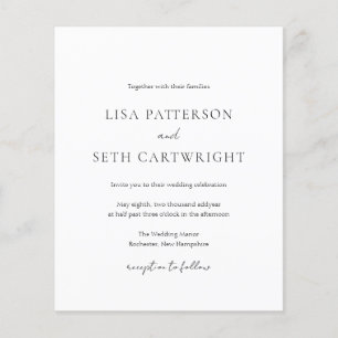 Einfaches elegantes klassisches Budget für Hochzei