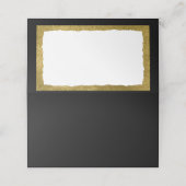 Einfaches Elegantes klassisches Goldenes Schwarzes Platzkarte (Außenseite Aufgefaltet)