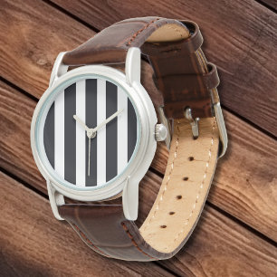 Einfaches elegantes, klassisches, weißes schwarzes armbanduhr