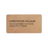 Einfaches elegantes Kraftpapiergeschäft Adressaufkleber (Vorne)