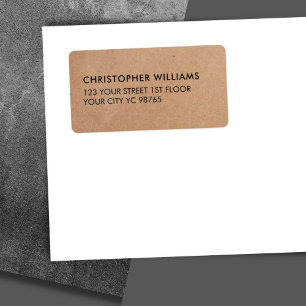 Einfaches elegantes Kraftpapiergeschäft Adressaufkleber