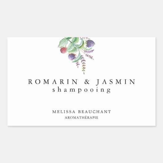 Einfaches, elegantes Label Handmade Bio Holistic Rechteckiger Aufkleber (Vorderseite)