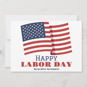 Einfaches elegantes Labor Day mit USA-Flagge Dankeskarte
