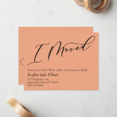 Einfaches elegantes Lachs I - Neue Adresskarte ver Mitteilungskarte (Vorderseite/Rückseite Beispiel)