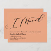 Einfaches elegantes Lachs I - Neue Adresskarte ver Mitteilungskarte (Vorne/Hinten)