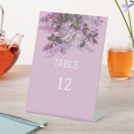 Einfaches elegantes Lavendel, Hochzeitstisch Sockelschild