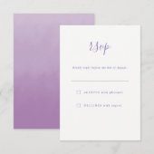 Einfaches elegantes Lavender Lila Wedding RSVP Karte (Vorne/Hinten)