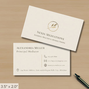 Einfaches elegantes Leaf-Logo Visitenkarte