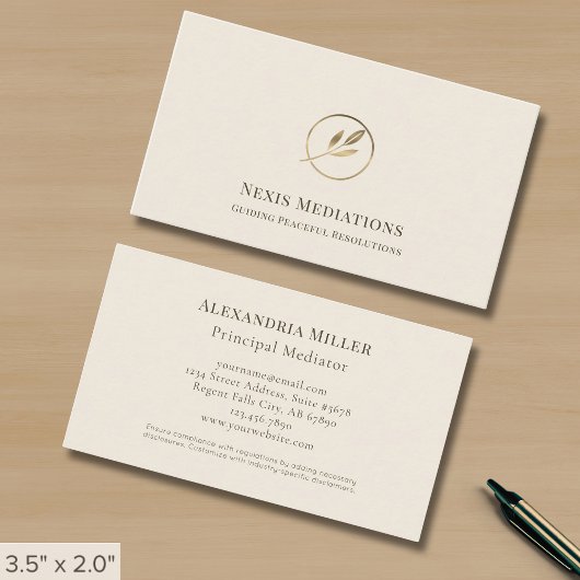 Einfaches elegantes Leaf-Logo Visitenkarte