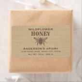 Einfaches, elegantes Leinenhoniglabel (Insitu)